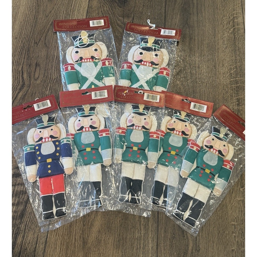 Vintage Windsor Collection Christmas Cloth Nutcracker‎ Ornaments Lot Of 7